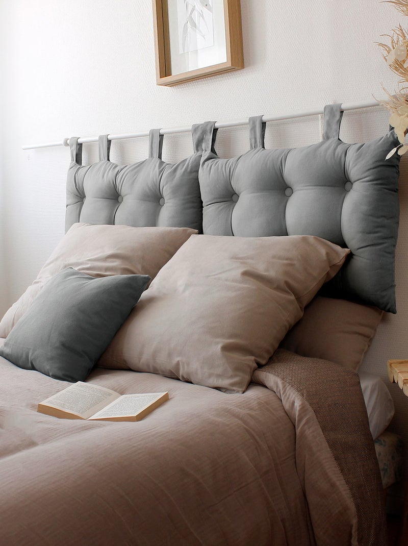 Tête de lit coussin en coton Gris clair - Kiabi