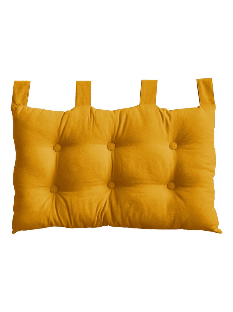 Tête de lit coussin en coton Jaune moutarde - Kiabi