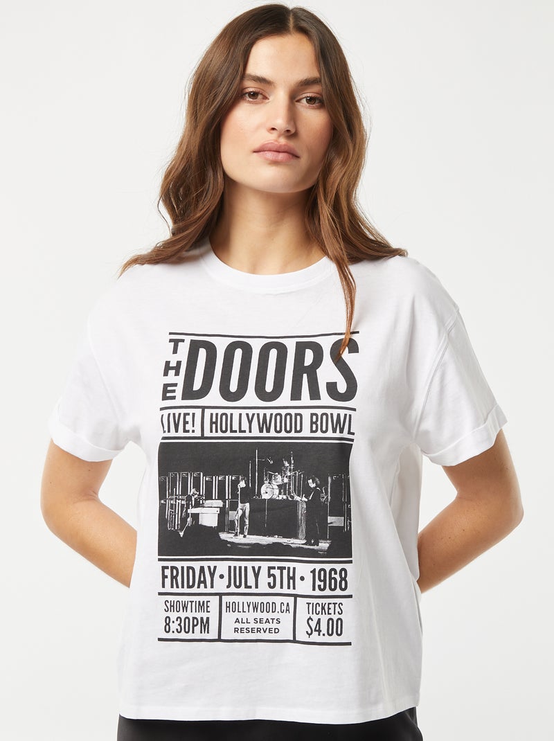 'The Doors'-T-shirt met korte mouw WIT - Kiabi