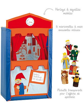 Théâtre de Guignol + 6 marionnettes à main ROBA