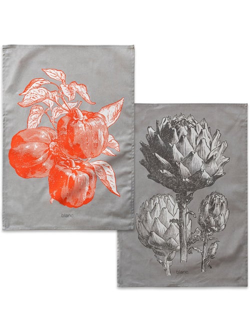 Theedoek 2 stuks Artichoke "Happyfriday" - Kiabi