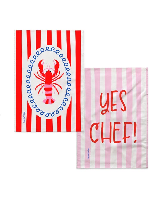 Theedoek 2 stuks chef "happyfriday" - Kiabi Theedoek 2 stuks chef "happyfriday" - Kiabi