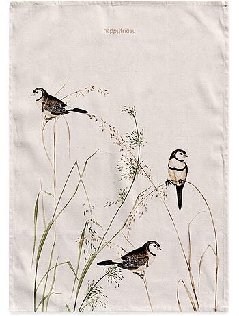 Theedoek 2 stuks Happy birds "Happyfriday