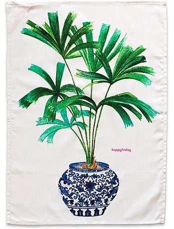 Theedoek 2 stuks Porcelain "Happyfriday