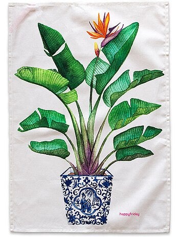 Theedoek 2 stuks Porcelain "Happyfriday