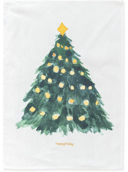Theedoek 2 stuks Sapin "Happyfriday" - Kiabi