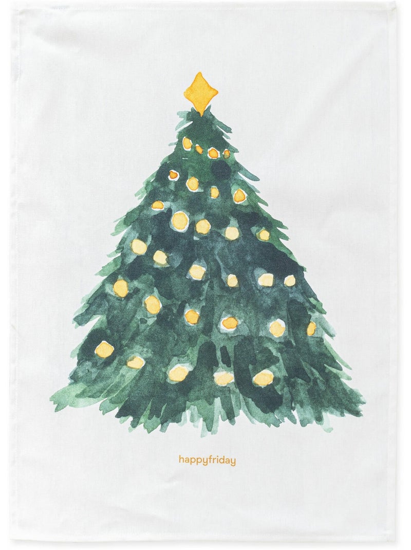 Theedoek 2 stuks Sapin "Happyfriday" Multicolor - Kiabi
