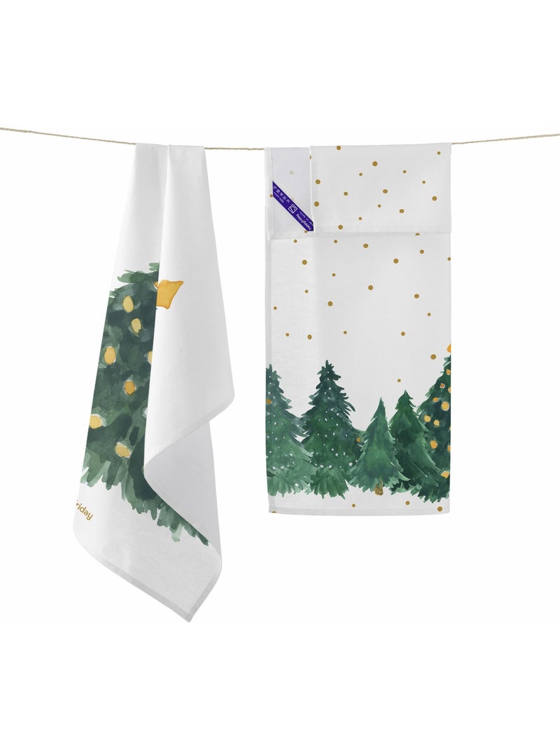 Theedoek 2 stuks Sapin "Happyfriday" Multicolor - Kiabi