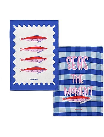 Theedoek 2 stuks seas the moment "happyfriday