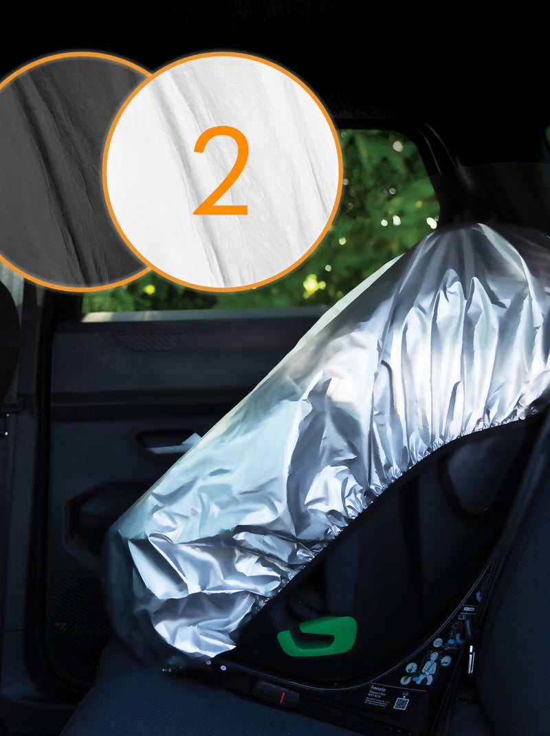 Thermische hoes voor autostoel LIONELO – UPF 50+ Zilver - Kiabi