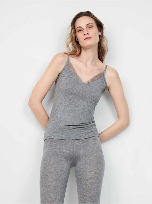 Thermische tanktop met kant - Kiabi