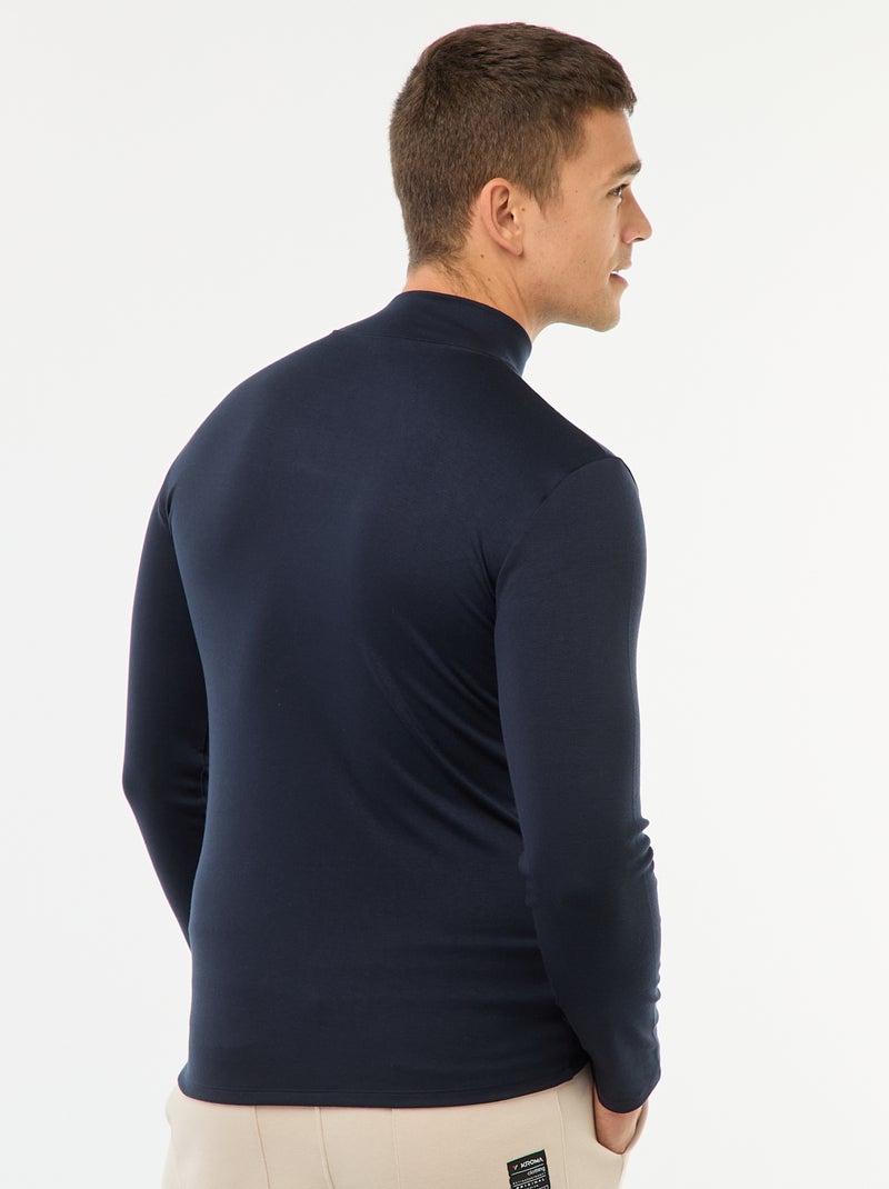 Thermo-T-shirt met opstaande kraag Blauw - Kiabi