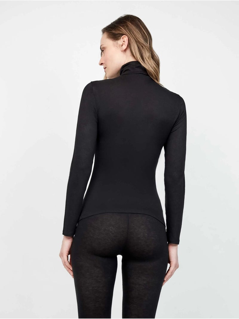 Thermoshirt met hoge hals Zwart - Kiabi