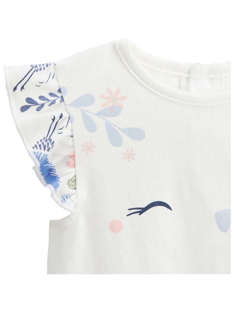 Tiana tweedelige kinderpyjama met korte mouwen Ecru - Kiabi