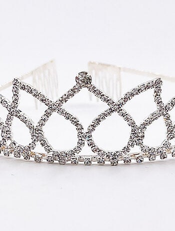 Tiara met hart en strass kind prinsessen kostuum