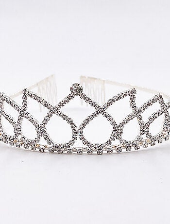 Tiara met hart en strass kind prinsessen kostuum