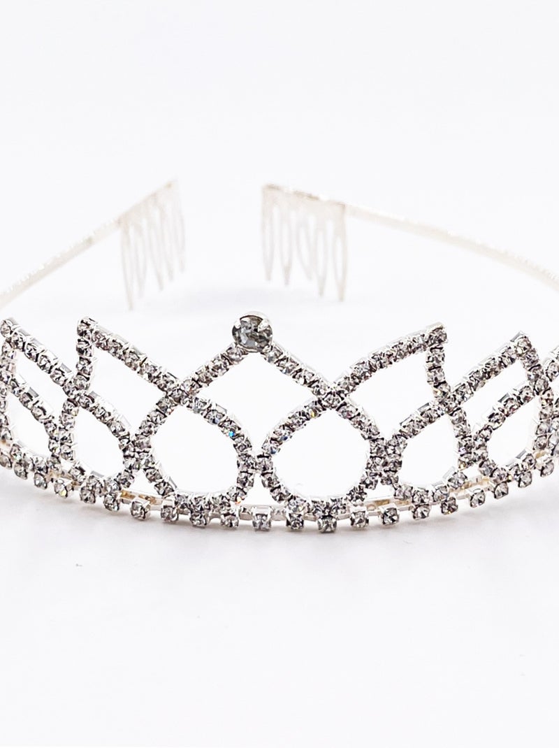 Tiara met hart en strass kind prinsessen kostuum Zilverkleurig - Kiabi