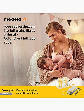 Tire-lait électrique double medela freestyle hands-free - mains libres, connecté, collecteurs