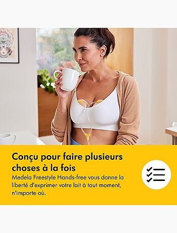 Tire-lait électrique double medela freestyle hands-free - mains libres, connecté, collecteurs