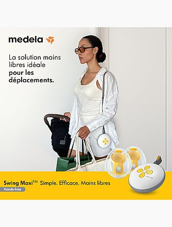 Tire-lait électrique double medela swing maxi hands-free - mains libres, connecté, collecteurs