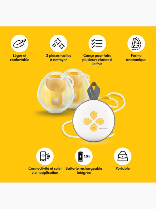 Tire-lait électrique double medela swing maxi hands-free - mains libres, connecté, collecteurs - Kiabi Tire-lait électrique double medela swing maxi hands-free - mains libres, connecté, collecteurs - Kiabi