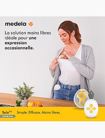 Tire-lait électrique simple medela solo hands-free - mains libres, connecté, collecteur inclus,