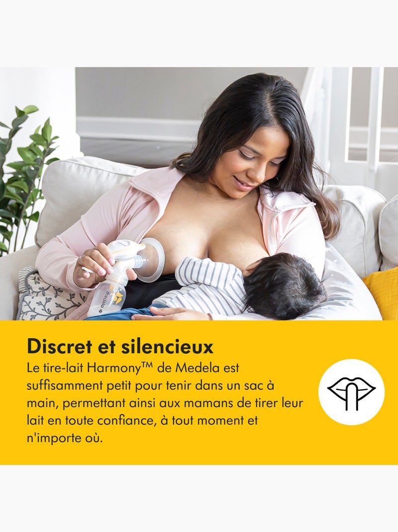 Tire-lait manuel medela harmony flex - 2-phase expression, téterelle personalfit flex, compact, Transparent - Kiabi