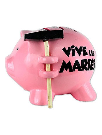 Tirelire cochon vive les mariés