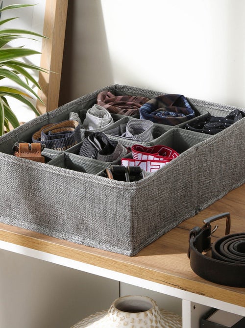 Tiroir organisateur en lin - 12 compartiments - Kiabi