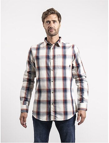 Tobilet t-shirt met lange mouwen en ruitpatroon van puur katoen