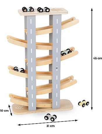 Toboggan voiture bois 6 etages circuit piste course parking mamabrum