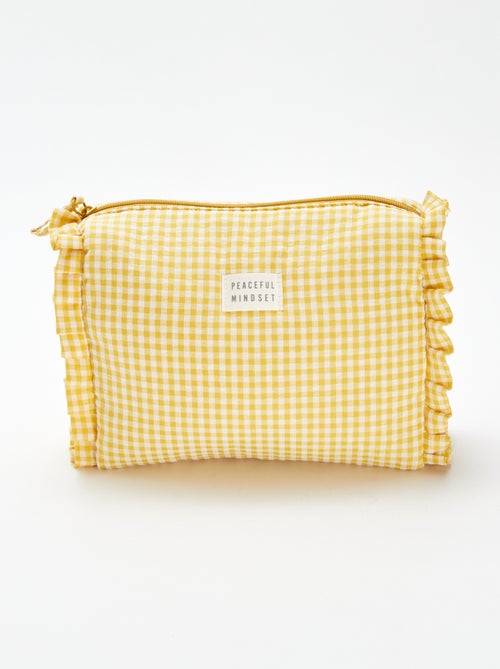 Toilettas met vichyruitje en sierrandje - Kiabi