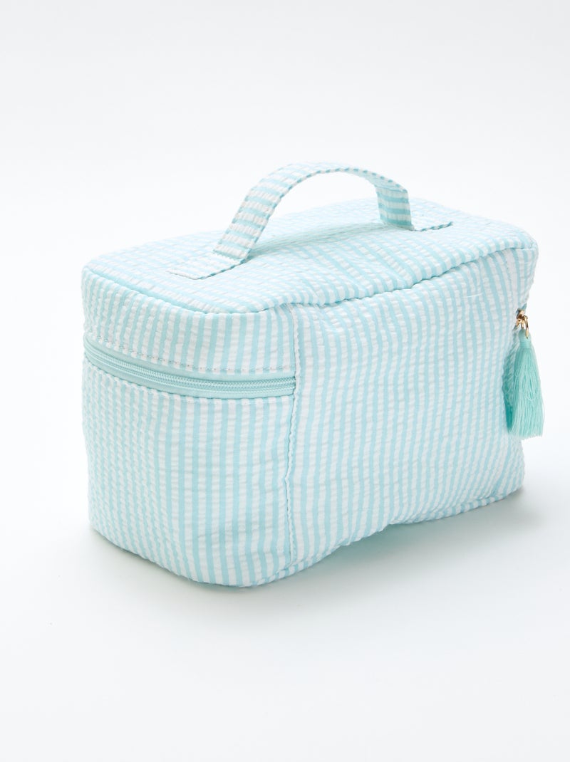 Toilettasje met all-over motief en draaghandvat Blauw - Kiabi