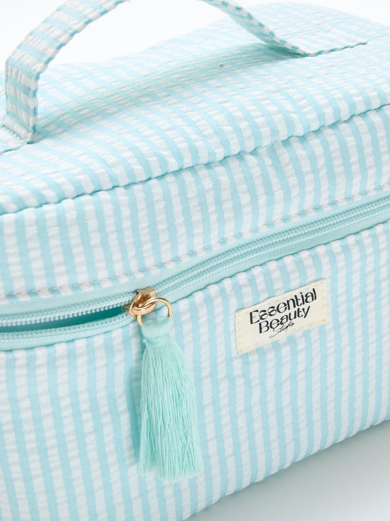 Toilettasje met all-over motief en draaghandvat Blauw - Kiabi