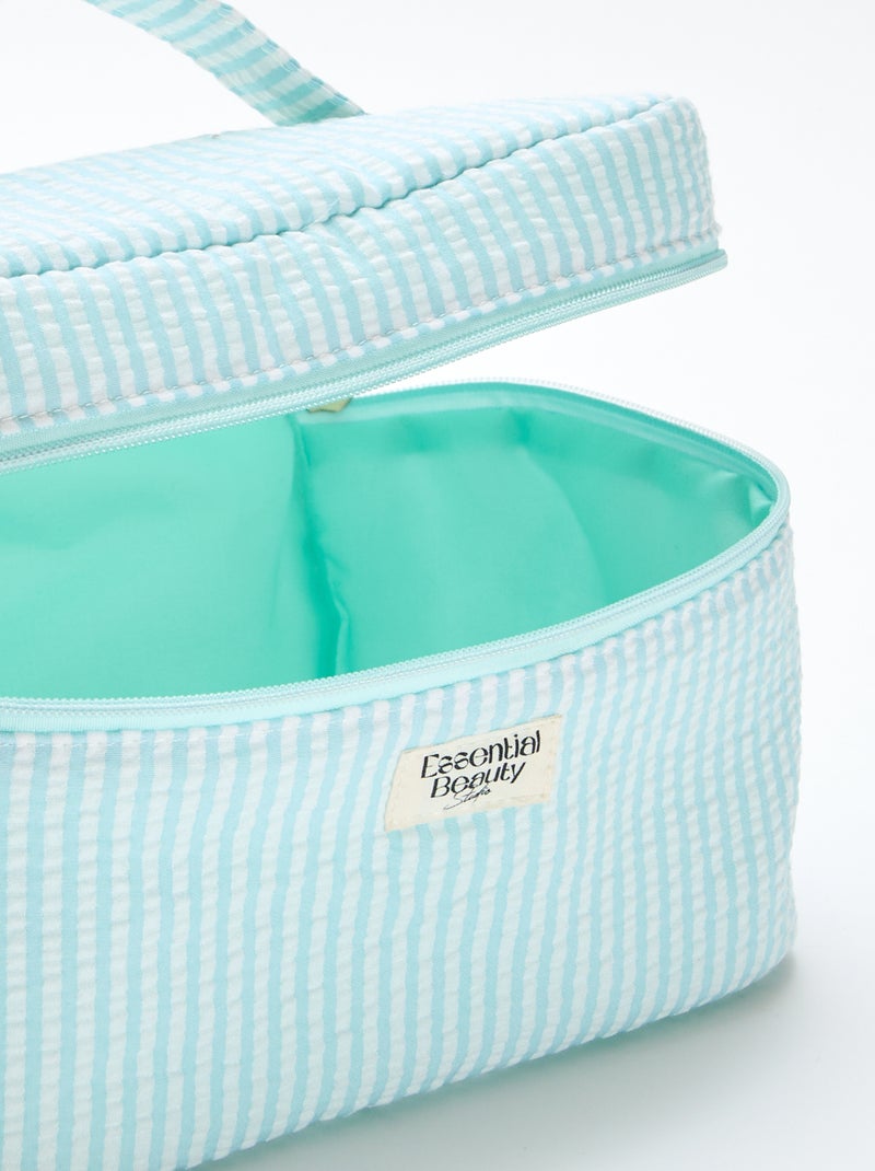 Toilettasje met all-over motief en draaghandvat Blauw - Kiabi