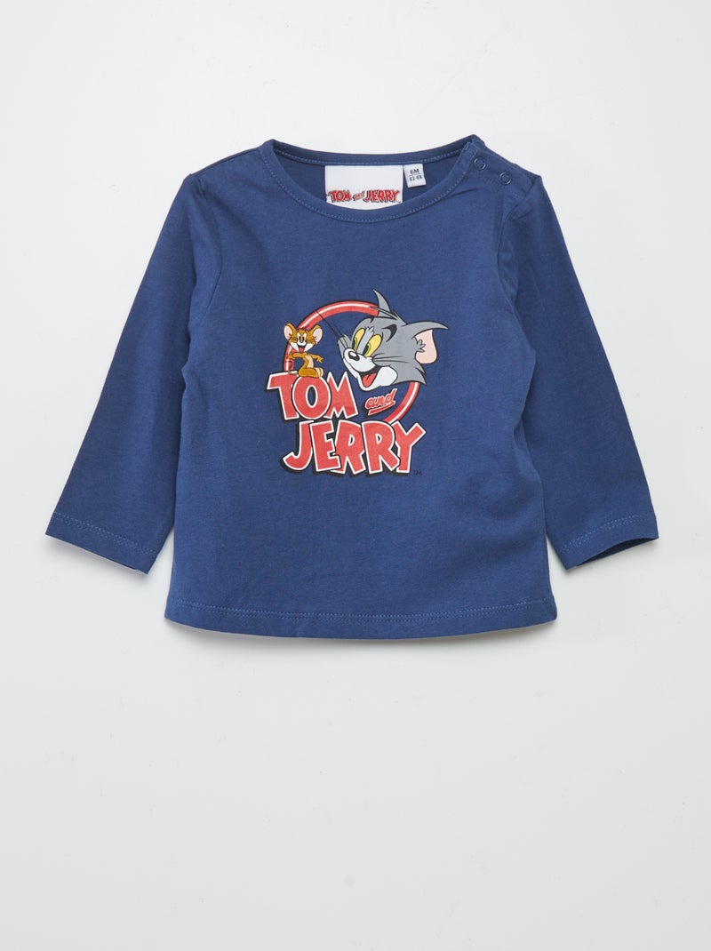 'Tom & Jerry'-T-shirt met ronde hals BLAUW - Kiabi