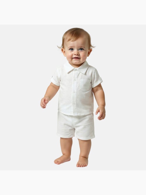 Tom Kids - Ensemble b?b? gar?on de c?r?monie chemise manches courtes et short - Kiabi