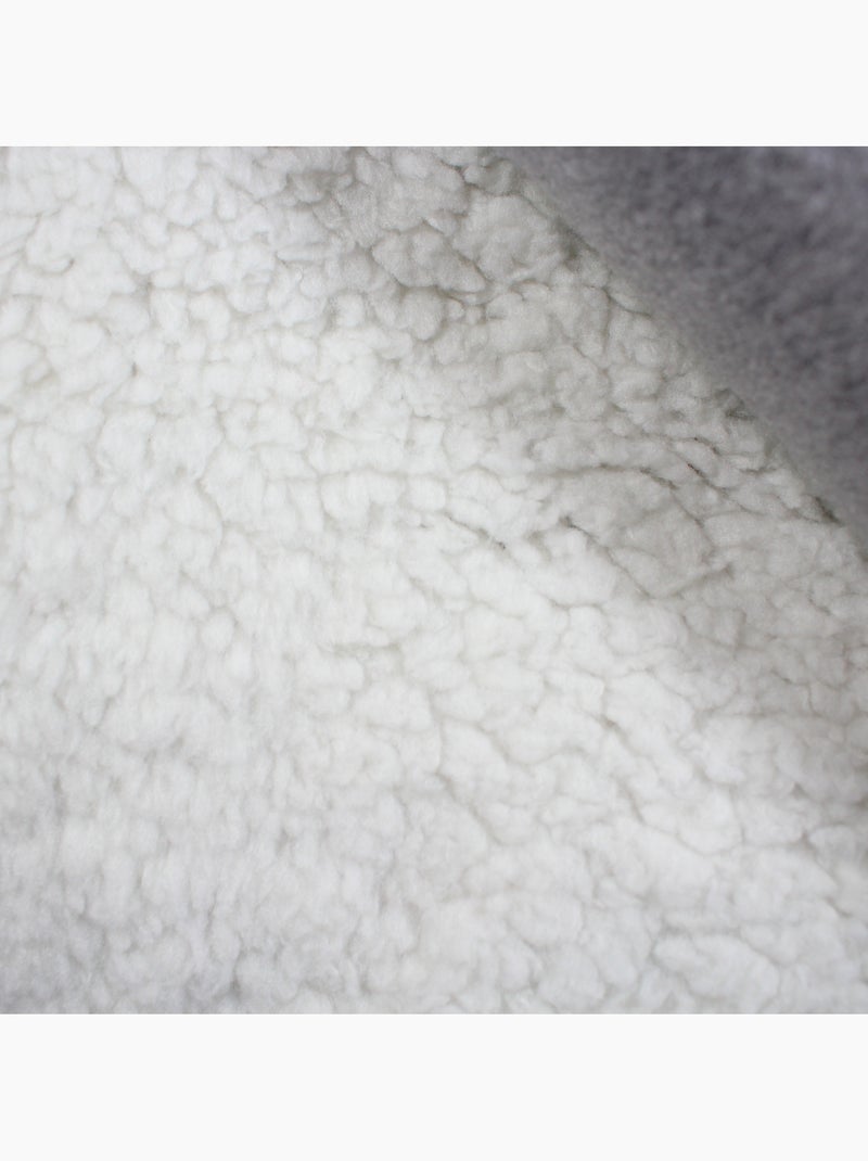 Tom Kids - Fleece deken geborduurde beer  70x100 Grijs - Kiabi