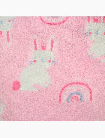 Tom kids - fleece deken regenboog konijn grijs 70x100