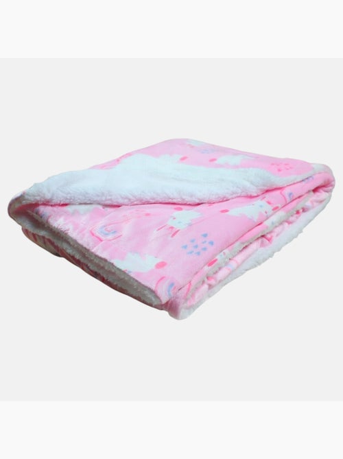 Tom Kids - Fleece deken regenboog konijn grijs 70x100 - Kiabi Tom Kids - Fleece deken regenboog konijn grijs 70x100 - Kiabi