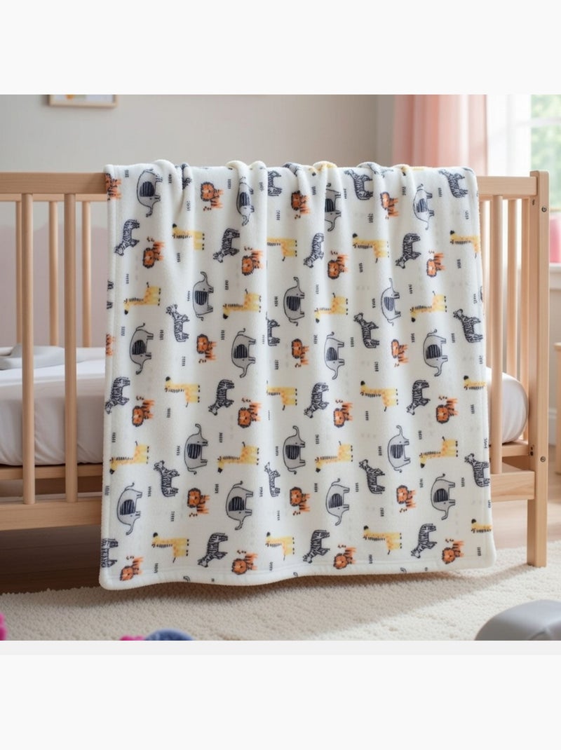 Tom Kids - Plaid bébé à imprimé animaux de la savane Jaune - Kiabi