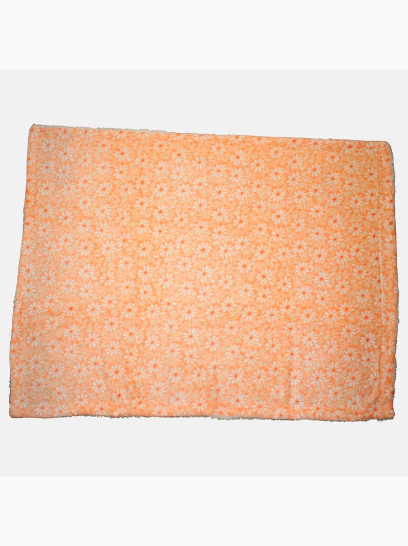 Tom Kids - Plaid bébé doux à motifs fleurs Orange - Kiabi