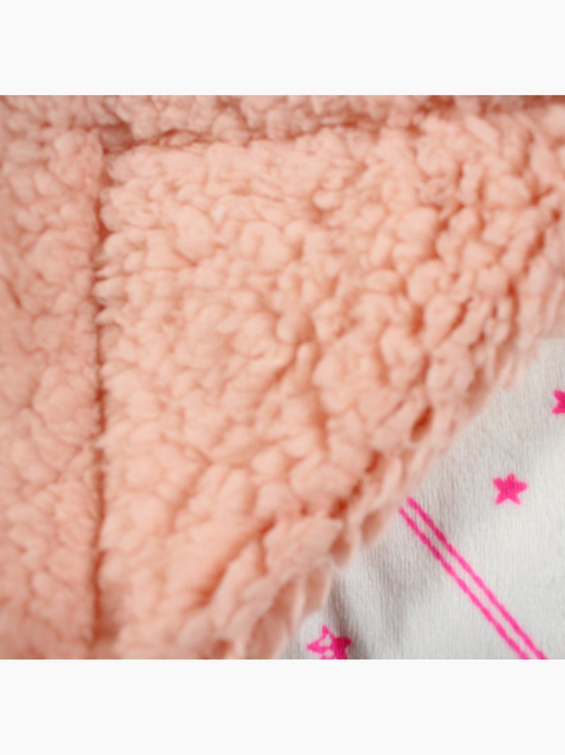 Tom Kids - Plaid doux à motifs étoiles et couronnes Rose - Kiabi