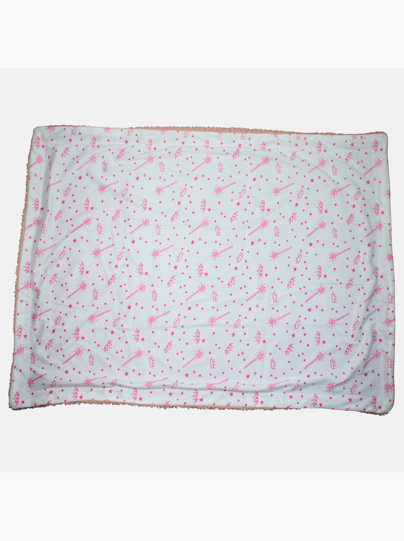 Tom Kids - Plaid doux à motifs étoiles et couronnes Rose - Kiabi
