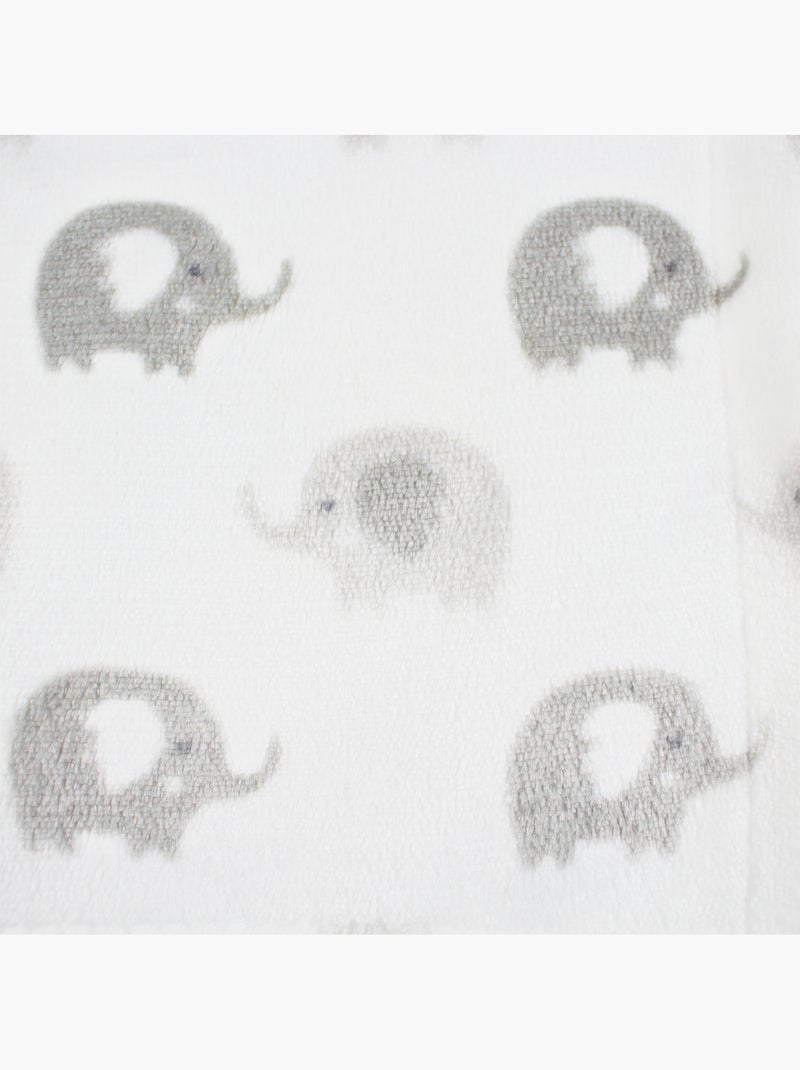 Tom Kids - Plaid doux pour bébé à motifs éléphants Blanc - Kiabi