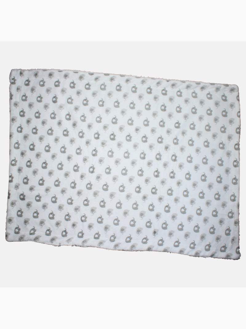 Tom Kids - Plaid doux pour bébé à motifs éléphants Blanc - Kiabi