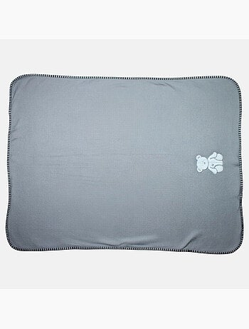 Tom kids - plaid polaire doux avec ourson brodé 70 x 100 cm