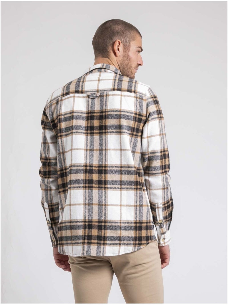 Tomarkus geruite overshirt met lange mouwen Beige - Kiabi