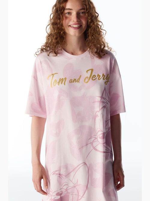 Tom&jerry chemise de nuit à motif chat, manches courtes penti - Kiabi