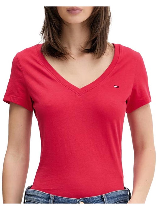Tommy Hilfiger Aruba Lichtrood T-shirt voor Dames - Kiabi Tommy Hilfiger Aruba Lichtrood T-shirt voor Dames - Kiabi